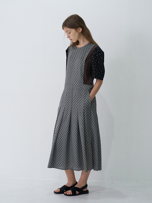 21 Spring_ Print Mix Pleats Dress 