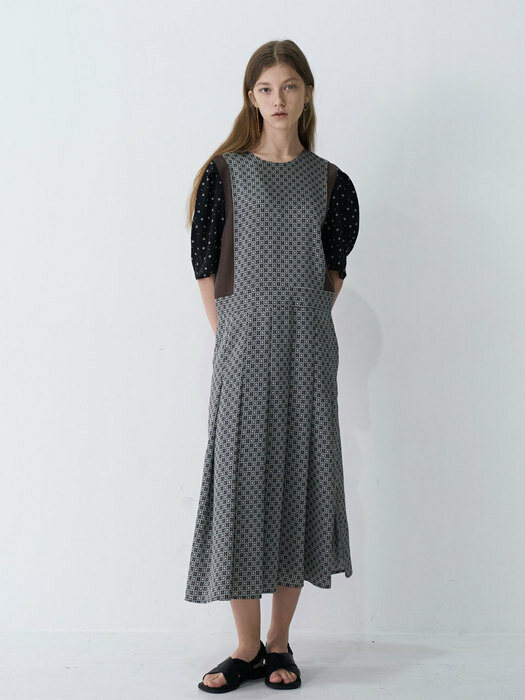 21 Spring_ Print Mix Pleats Dress 