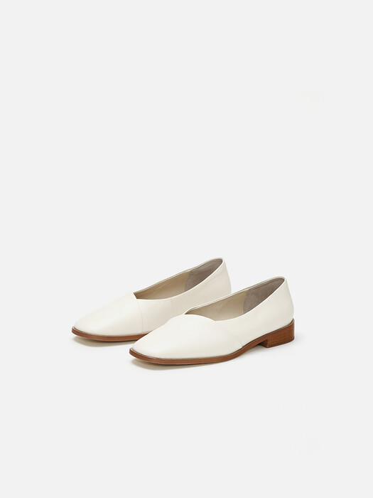 Layer flat shoes Ivory