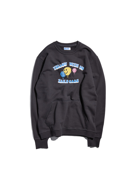 YELLOW WITH US POCKET SWEAT (OCEAN BLACK)