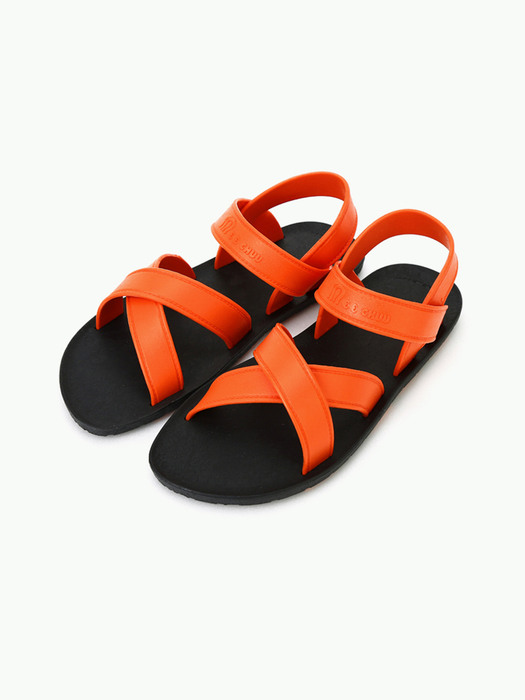MC06 Cross Sandal, Black-Orange