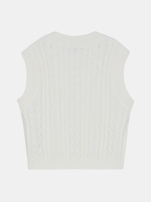 cable knit vest (white)