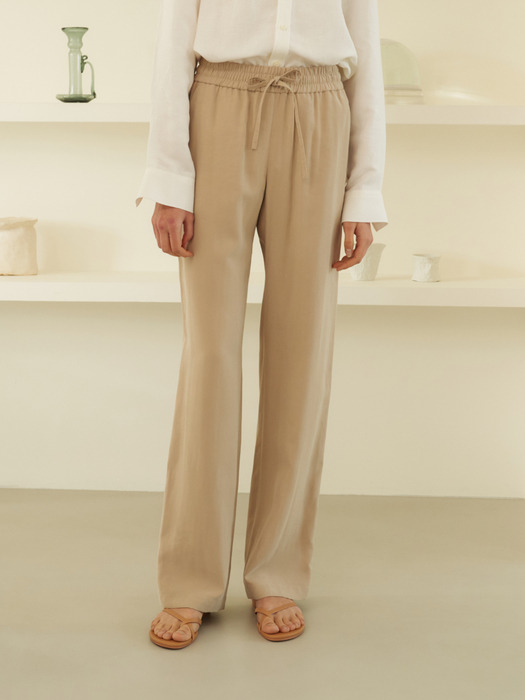 wide pants (beige)