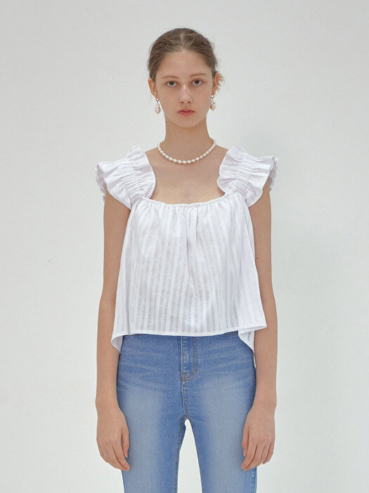 FRILL SLEEVELESS BLOUSE_WHITE (EEOO2BLR06W)