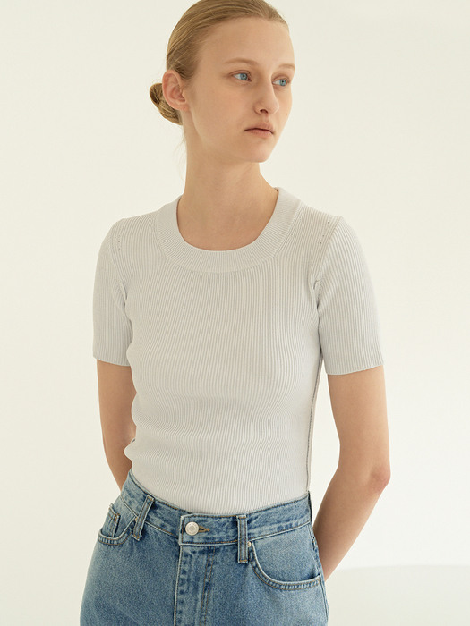 TOR RIBBED SLIM KNIT TOP_2 COLOR