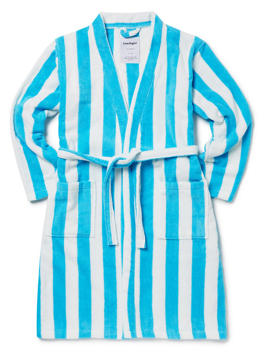 (The Robewear)Sky Blue&Lily White Stripe Light Weight, Free size