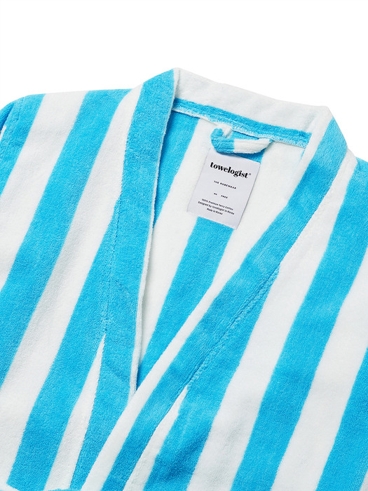 (The Robewear)Sky Blue&Lily White Stripe Light Weight, Free size