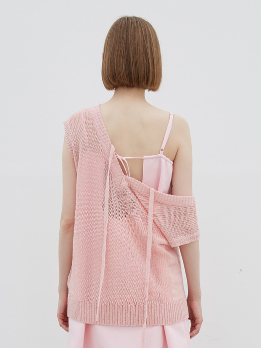 21SS_Off Shoulder V-neck Knit (Summer Pink)