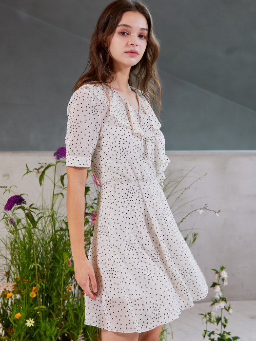 Olivia Ruffle Wrap Dress_White