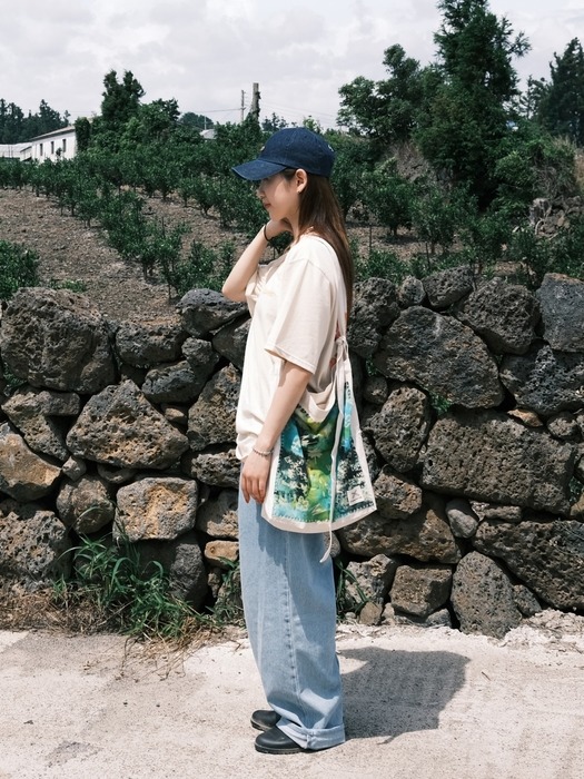 [Patchwork Canvas Bag] Life in Travel-Tie-dye Lime