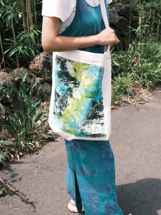 [Patchwork Canvas Bag] Life in Travel-Tie-dye Lime