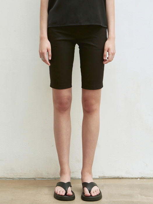 COTTON BIKER SHORTS_BLACK