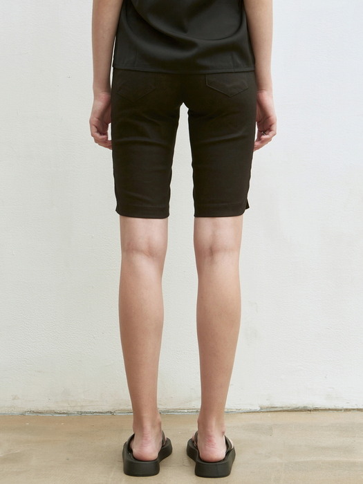 COTTON BIKER SHORTS_BLACK