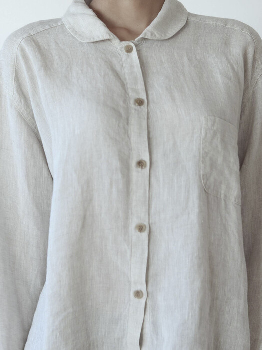 [Linen100%]French linen washer classic shirt - 3color