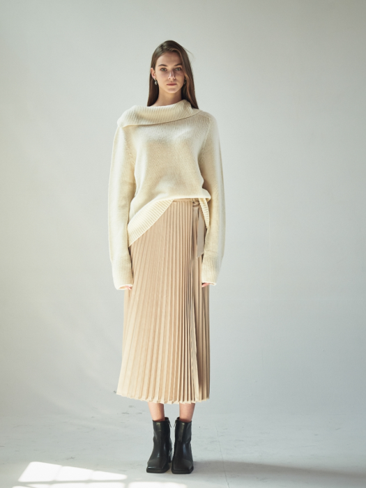 Gaia Pleated Wrap Skirt_(3 Color)