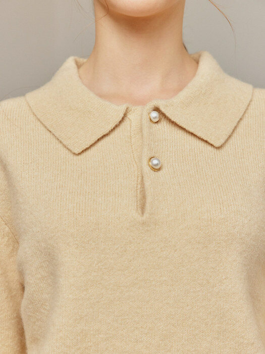 아이보리 밸라 카라 니트 / IVORY BELLA COLLAR KNIT