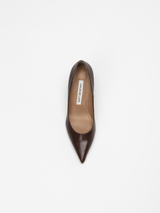 Chauffeur Stilletto Pumps in Brown Lizard Print