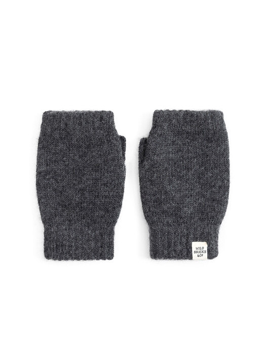 ALPACA FLAT FINGERLESS GLOVES (charcoal)