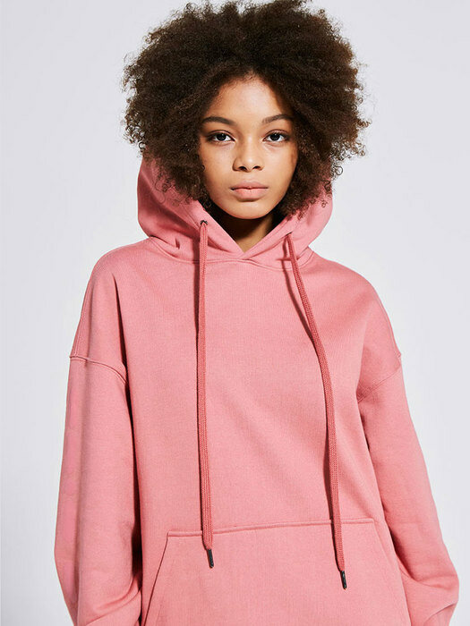sleeve print hoodie_pink