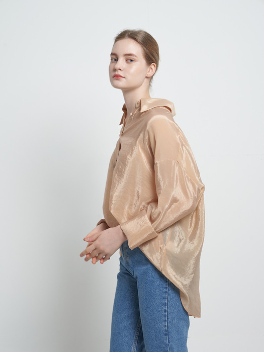 BASIC WRINKLE SHIRT APRICOT