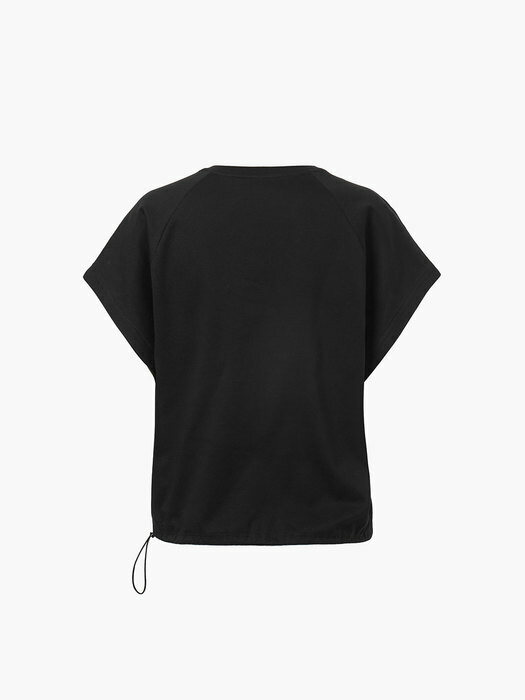 COTTON STRING SLEEVELESS TOP, BLACK