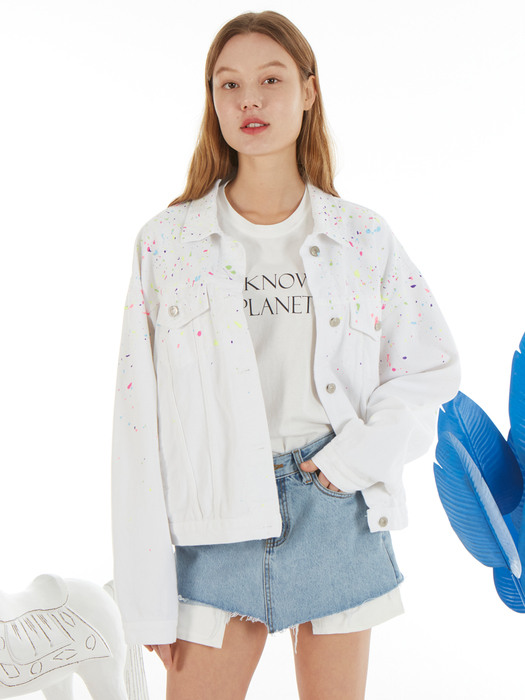 UP-222 페인팅 자켓 화이트_PAINTING JACKET WHITE