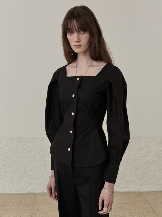 CARLA Puff Sleeve Shirt_Black