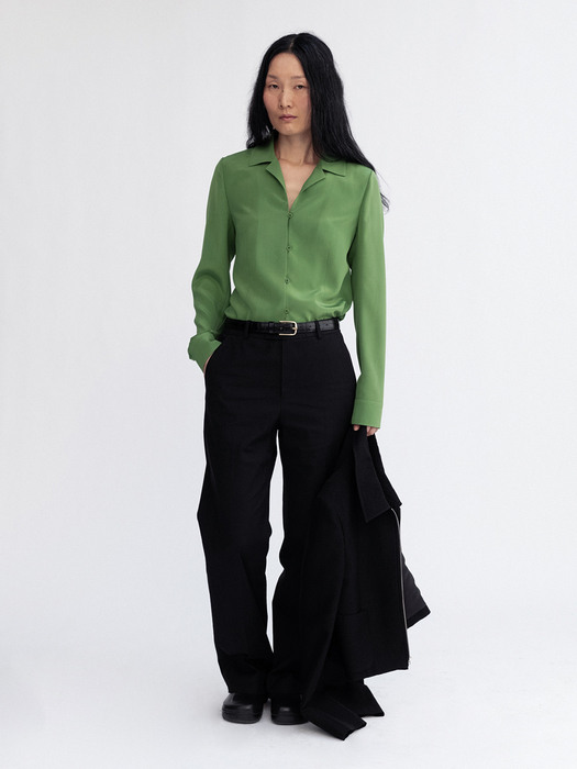 Cotton Straight Trousers (Black)