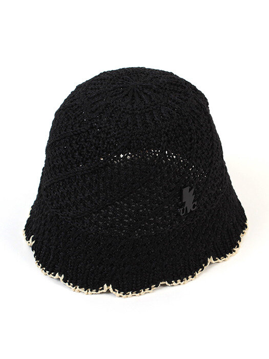 Summer Black Edge Knit Bucket Hat 니트버킷햇