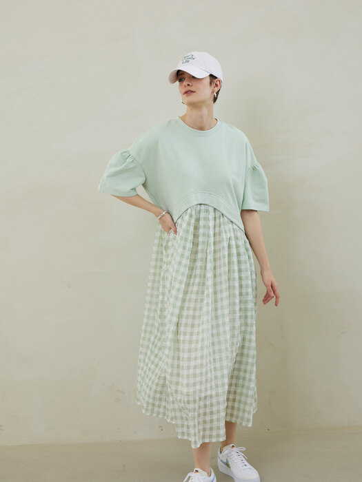 LIZA HALF SLEEVE DRESS_MINT