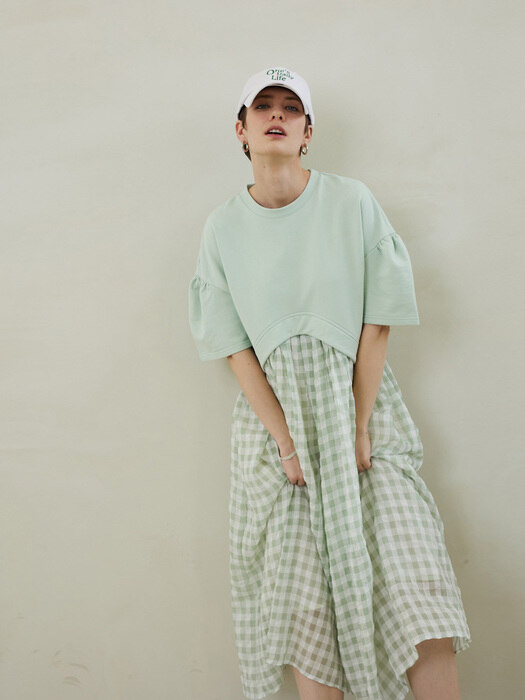 LIZA HALF SLEEVE DRESS_MINT