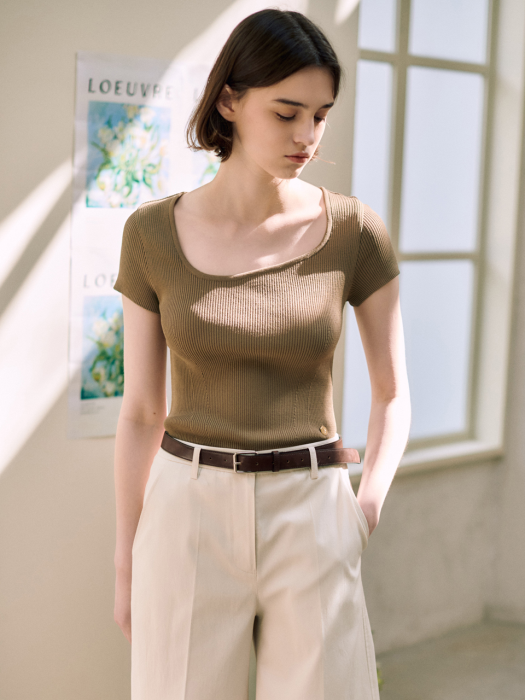 Asymmetry Square Knit Top SK2MP638-41