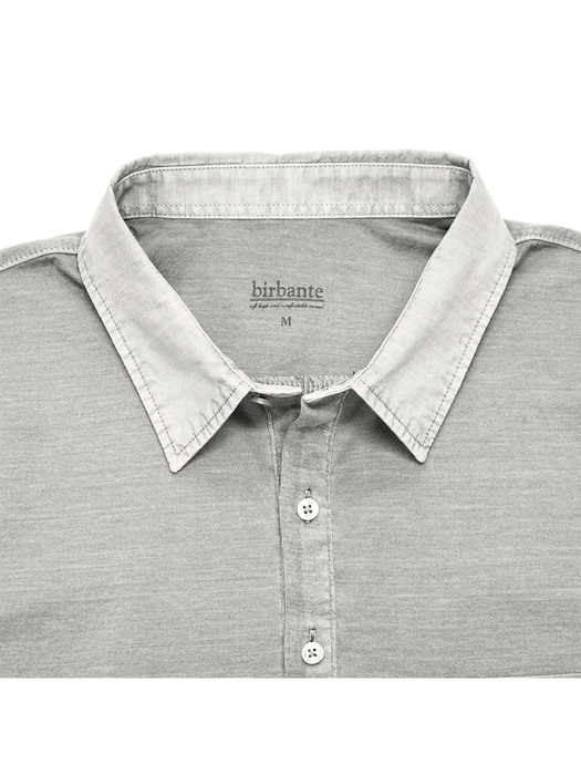 rocky polo collar t-shirt - grey