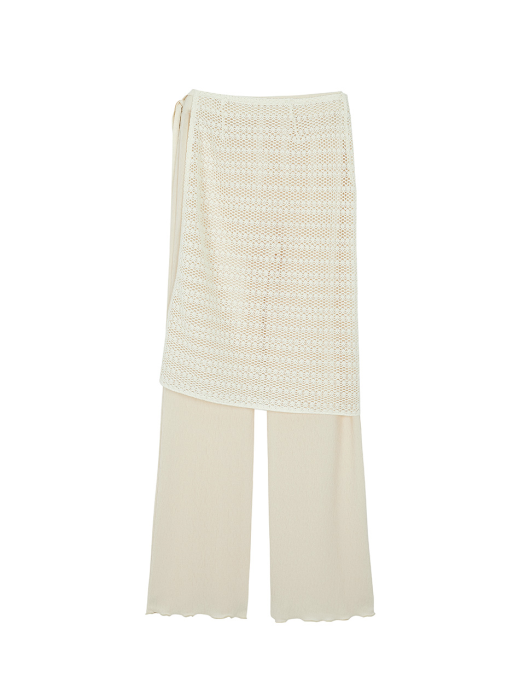 Wrap Skirt Jersey Pants in Ivory VW2ML163-03