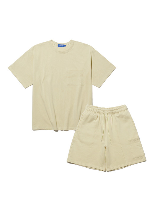 [SET] HEAVY COTTON OVER S/S TEE SET-UP LIGHT LIME