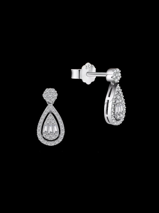 [Silver925] Catherine Pear Dangle Earrings