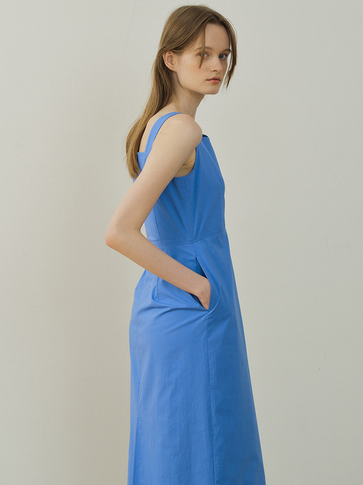 cotton sleeveless dress (blue)