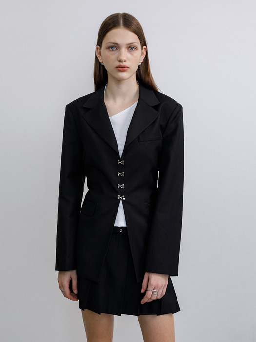 Hook belted jacket (black)