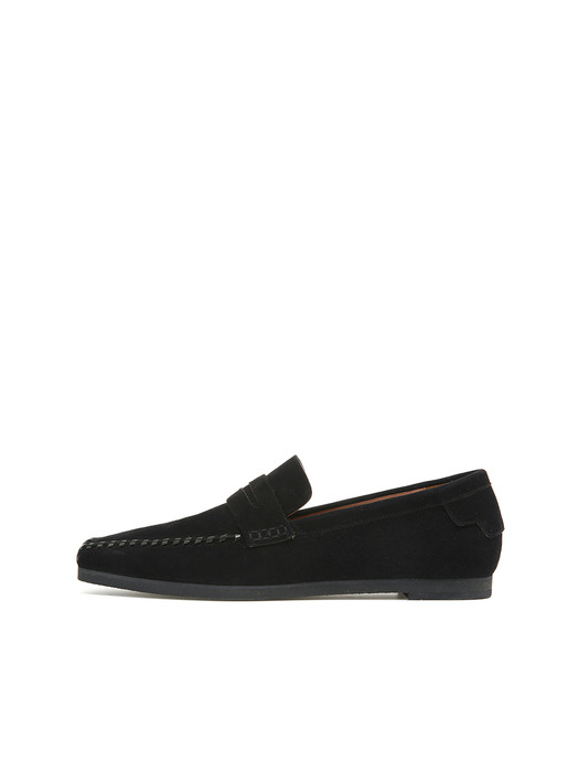 Suede Loafers, Black
