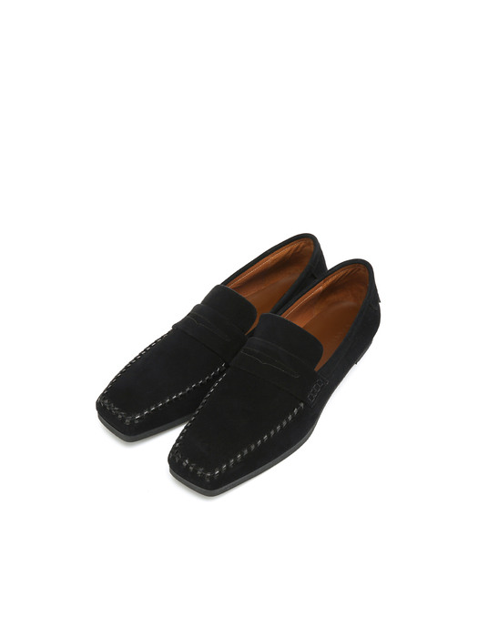 Suede Loafers, Black