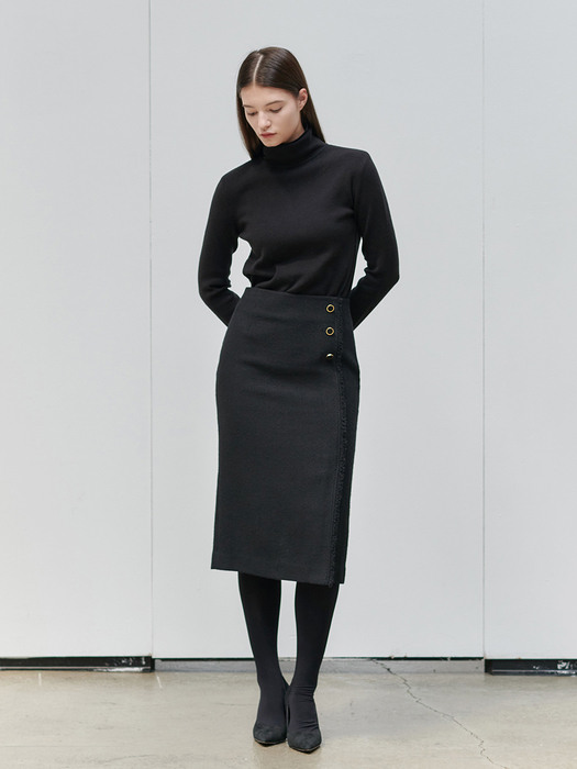 22FN tweed H-line skirt [BK]