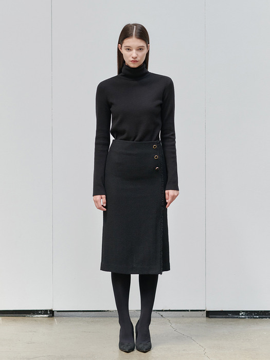 22FN tweed H-line skirt [BK]