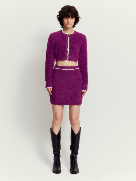 [22AW]   Twinkle Knit Skirt - Purple