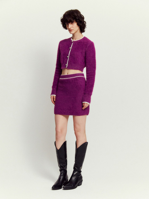 [22AW]   Twinkle Knit Skirt - Purple
