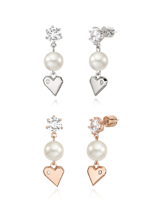 Nuovo Heart Pearl Earrings