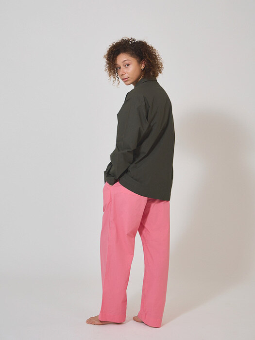 100% Cotton Pajamas for Unisex (DeepGreen/Pink)