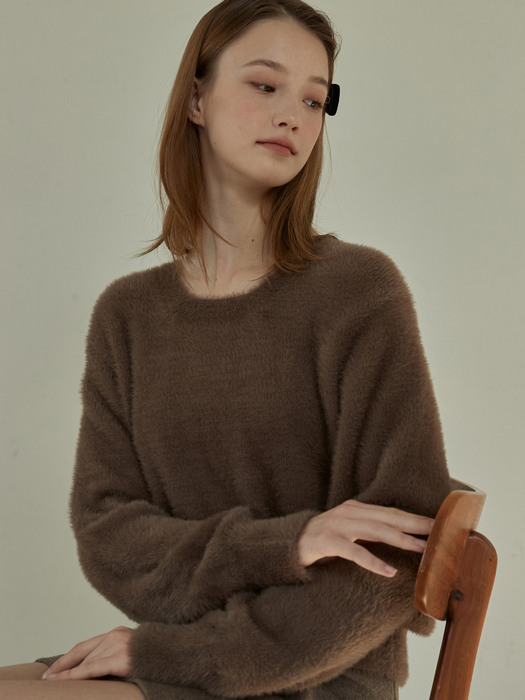j1080 hairy knit (brown)