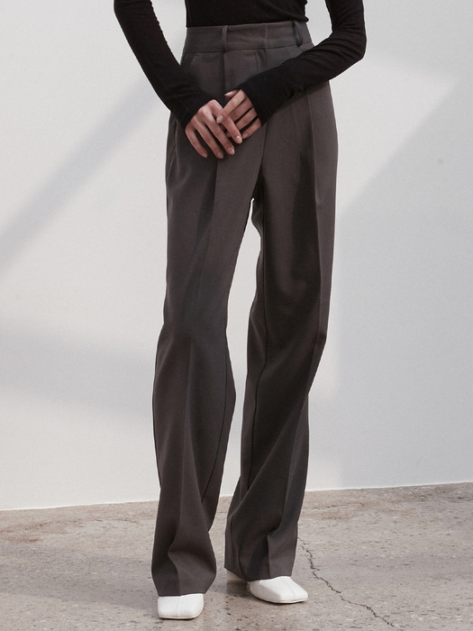 OU976 tailor wide pants (deep khaki)