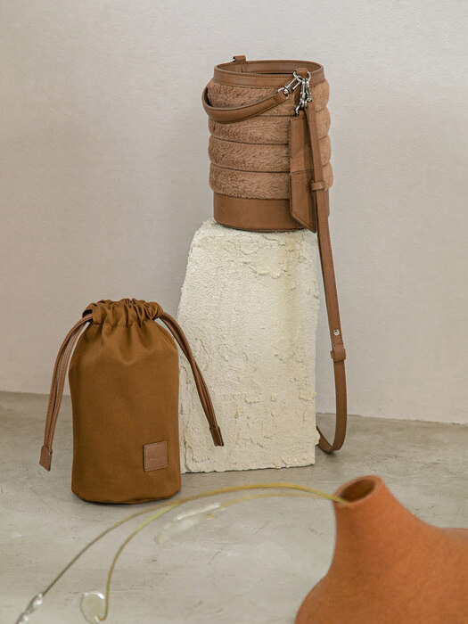 Eco-fur Bucket bag(에코퍼 버킷백)_Tan brown