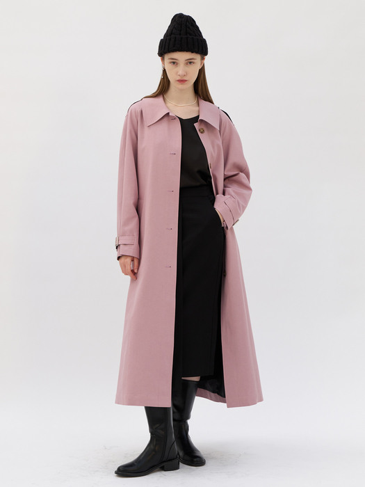 23 Spring_ Pink A-line Trench Coat